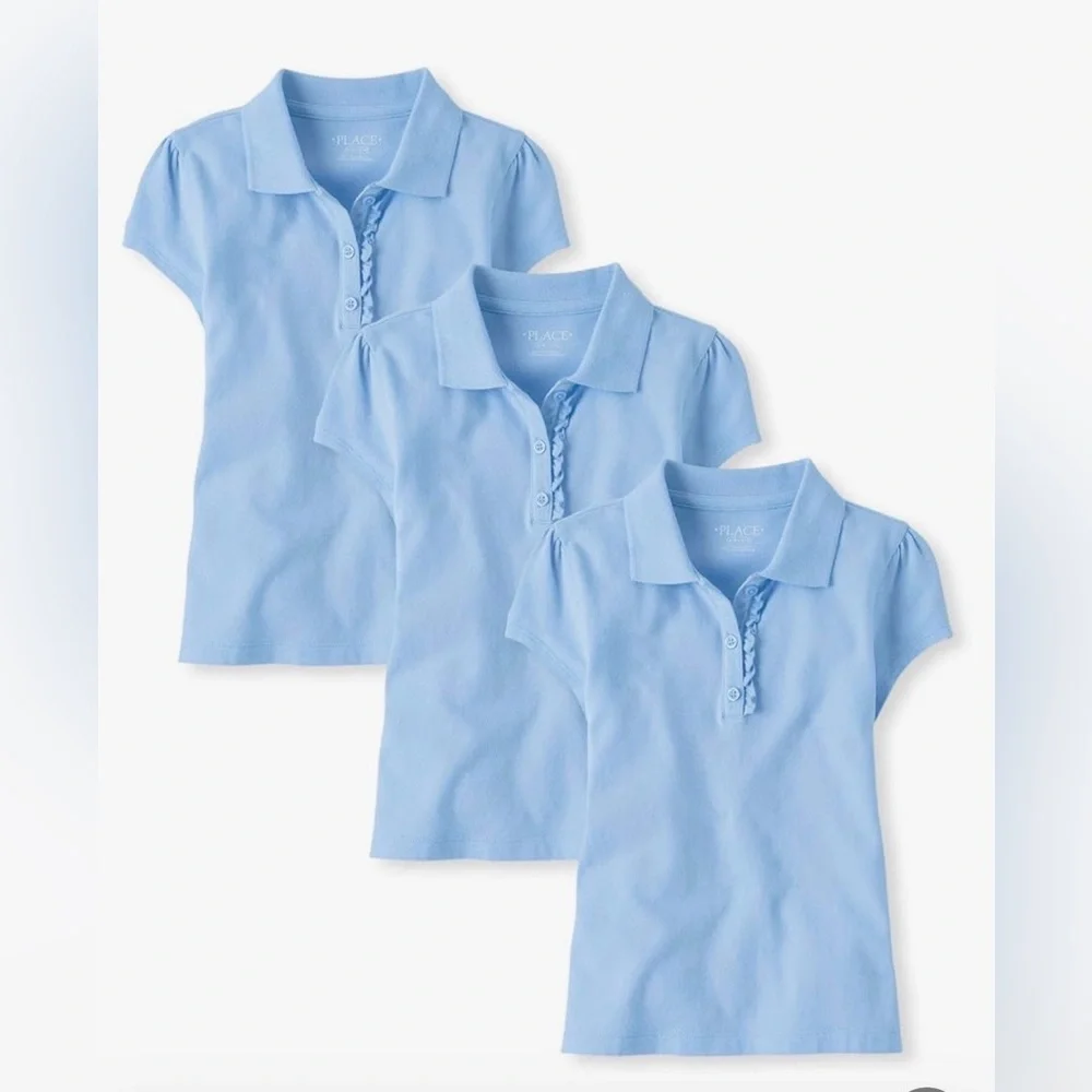 1 QTY The Children's Place Girls Short Sleeve Ruffle Pique Polo-1 Polo ONLY NWT